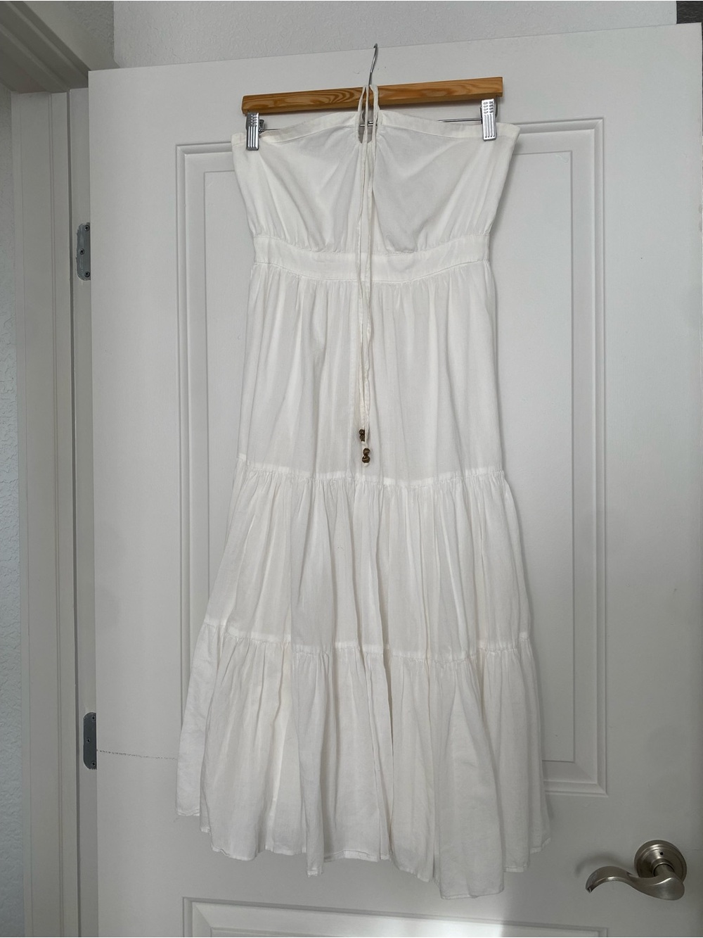 GAP Halter White Tiered Maxi Sundress